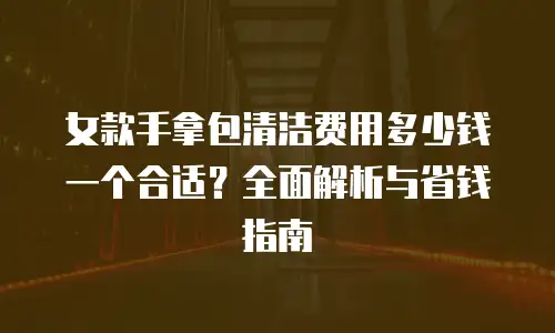 女款手拿包清洁费用多少钱一个合适？全面解析与省钱指南