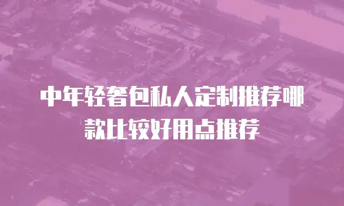 中年轻奢包私人定制推荐哪款比较好用点推荐