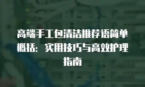 高端手工包清洁推荐语简单概括：实用技巧与高效护理指南