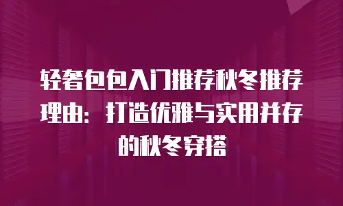 轻奢包包入门推荐秋冬推荐理由：打造优雅与实用并存的秋冬穿搭
