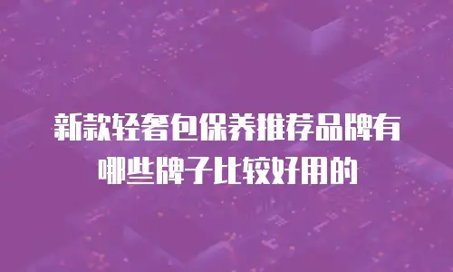 新款轻奢包保养推荐品牌有哪些牌子比较好用的