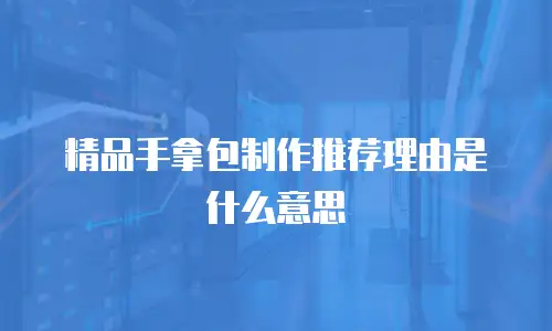 精品手拿包制作推荐理由是什么意思
