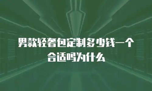 男款轻奢包定制多少钱一个合适吗为什么