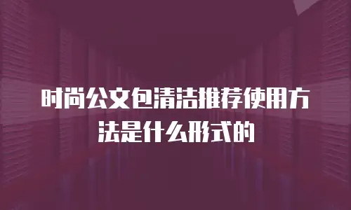 时尚公文包清洁推荐使用方法是什么形式的