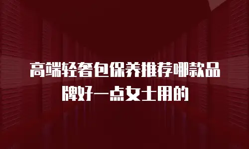 高端轻奢包保养推荐哪款品牌好一点女士用的