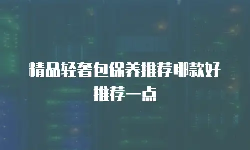 精品轻奢包保养推荐哪款好推荐一点