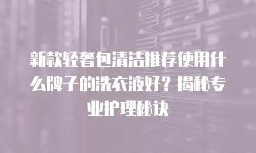 新款轻奢包清洁推荐使用什么牌子的洗衣液好？揭秘专业护理秘诀