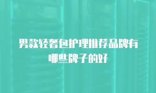男款轻奢包护理推荐品牌有哪些牌子的好