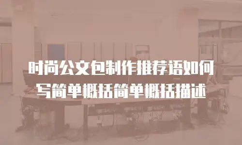 时尚公文包制作推荐语如何写简单概括简单概括描述