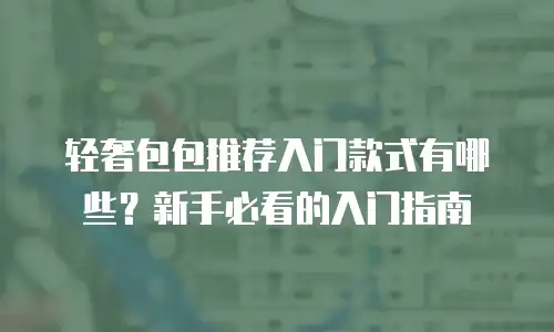轻奢包包推荐入门款式有哪些？新手必看的入门指南