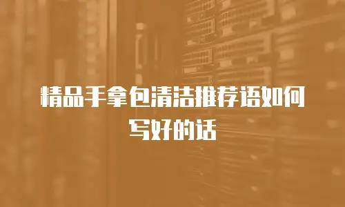 精品手拿包清洁推荐语如何写好的话