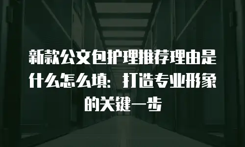 新款公文包护理推荐理由是什么怎么填：打造专业形象的关键一步