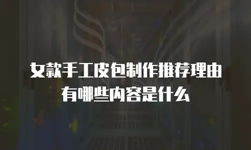 女款手工皮包制作推荐理由有哪些内容是什么