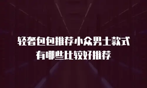 轻奢包包推荐小众男士款式有哪些比较好推荐