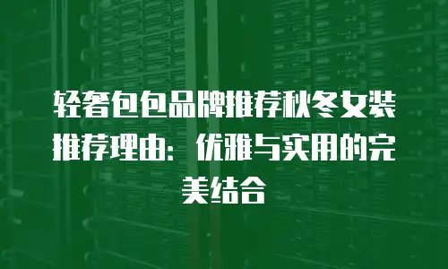 轻奢包包品牌推荐秋冬女装推荐理由：优雅与实用的完美结合
