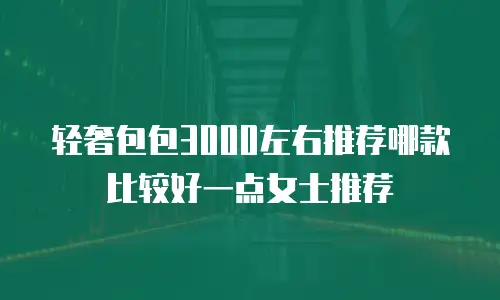 轻奢包包3000左右推荐哪款比较好一点女士推荐