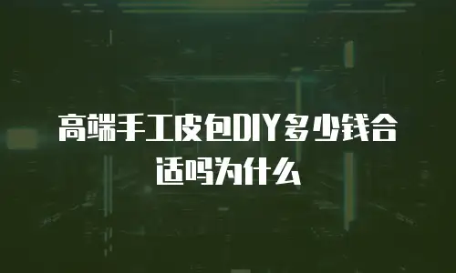 高端手工皮包DIY多少钱合适吗为什么