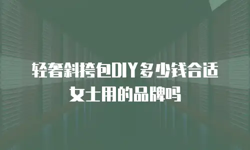 轻奢斜挎包DIY多少钱合适女士用的品牌吗
