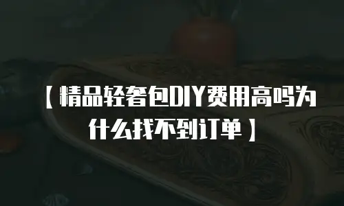 【精品轻奢包DIY费用高吗为什么找不到订单】