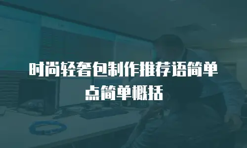 时尚轻奢包制作推荐语简单点简单概括