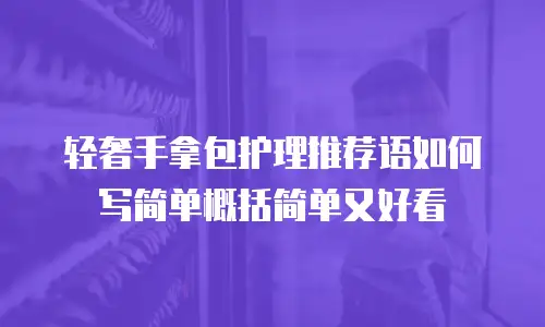 轻奢手拿包护理推荐语如何写简单概括简单又好看