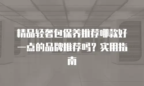 精品轻奢包保养推荐哪款好一点的品牌推荐吗？实用指南