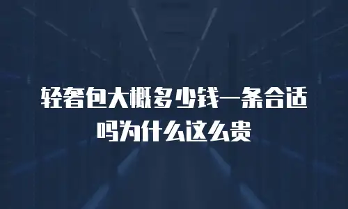 轻奢包大概多少钱一条合适吗为什么这么贵