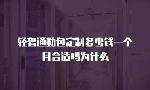 轻奢通勤包定制多少钱一个月合适吗为什么