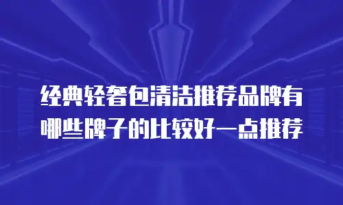 经典轻奢包清洁推荐品牌有哪些牌子的比较好一点推荐