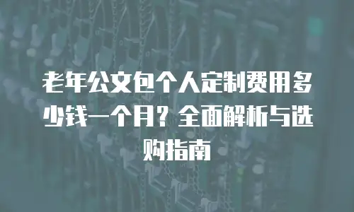 老年公文包个人定制费用多少钱一个月？全面解析与选购指南