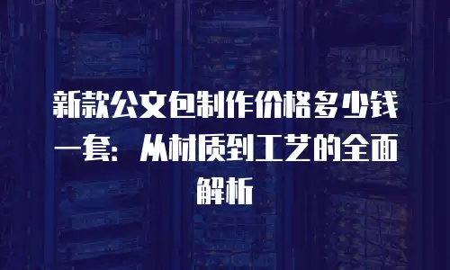 新款公文包制作价格多少钱一套：从材质到工艺的全面解析