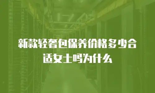 新款轻奢包保养价格多少合适女士吗为什么