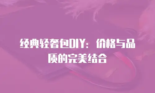 经典轻奢包DIY：价格与品质的完美结合