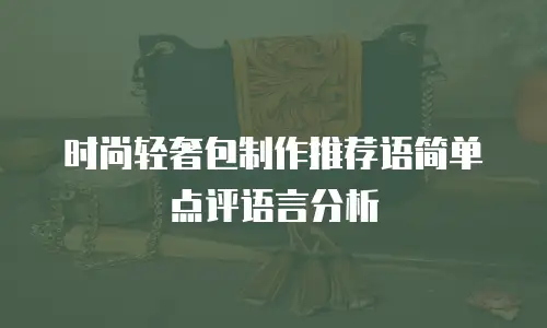 时尚轻奢包制作推荐语简单点评语言分析