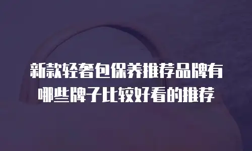新款轻奢包保养推荐品牌有哪些牌子比较好看的推荐