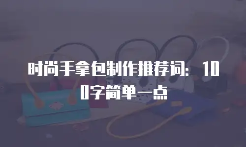 时尚手拿包制作推荐词：100字简单一点