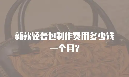新款轻奢包制作费用多少钱一个月？