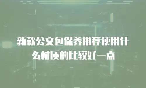 新款公文包保养推荐使用什么材质的比较好一点