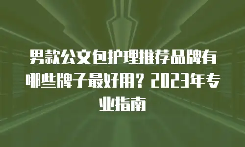 男款公文包护理推荐品牌有哪些牌子最好用？2023年专业指南