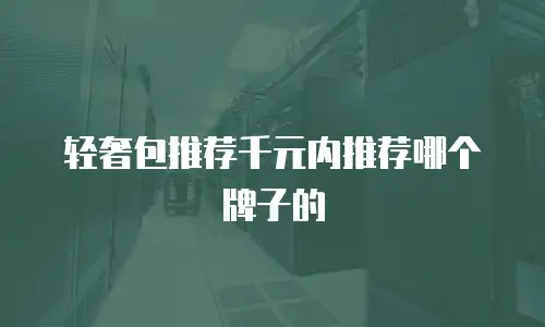轻奢包推荐千元内推荐哪个牌子的