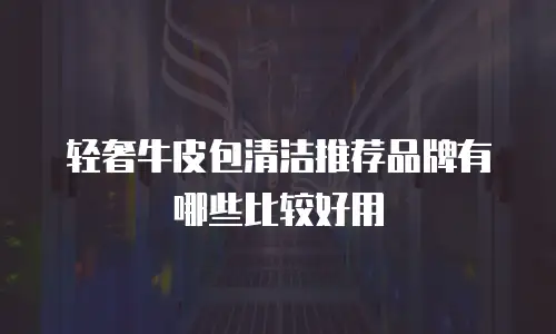 轻奢牛皮包清洁推荐品牌有哪些比较好用