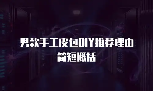 男款手工皮包DIY推荐理由简短概括