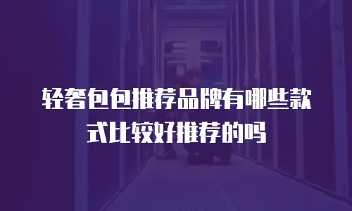 轻奢包包推荐品牌有哪些款式比较好推荐的吗