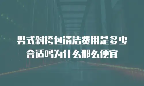 男式斜挎包清洁费用是多少合适吗为什么那么便宜