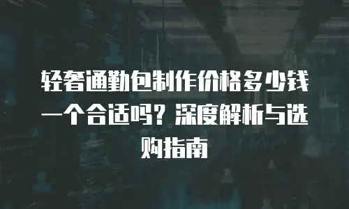 轻奢通勤包制作价格多少钱一个合适吗？深度解析与选购指南