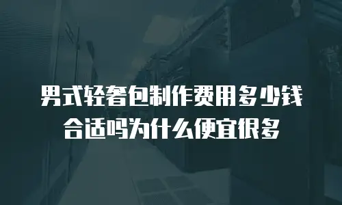 男式轻奢包制作费用多少钱合适吗为什么便宜很多
