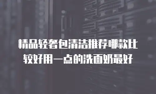 精品轻奢包清洁推荐哪款比较好用一点的洗面奶最好