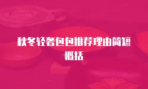 秋冬轻奢包包推荐理由简短概括