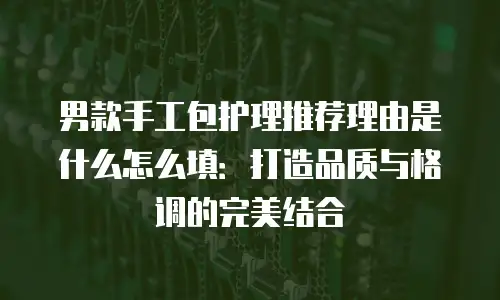 男款手工包护理推荐理由是什么怎么填：打造品质与格调的完美结合