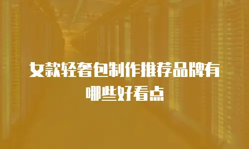 女款轻奢包制作推荐品牌有哪些好看点